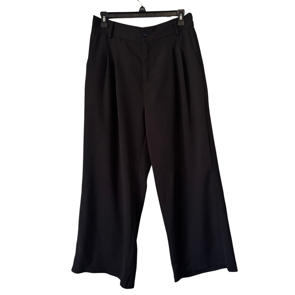 3/$20 Elegant Black High Rise Wide Leg Cropped Pants - Picture 1 of 4
